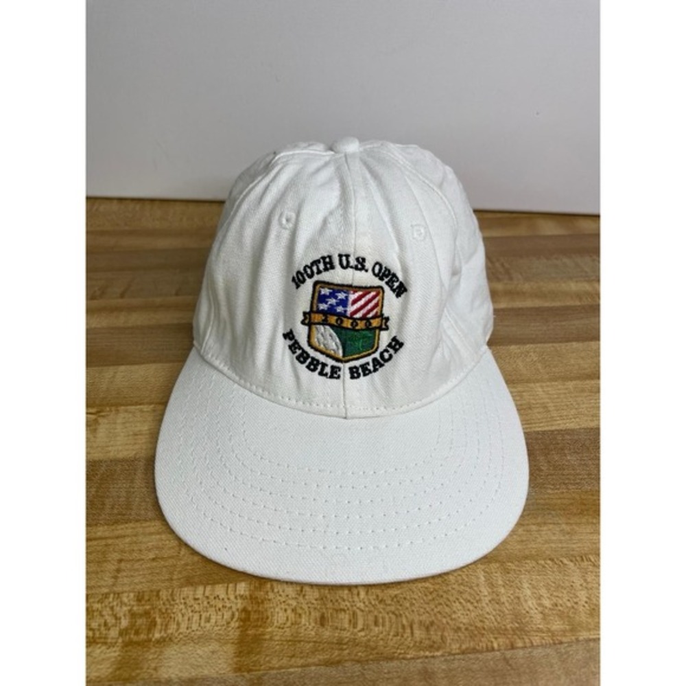 VTG  US Open White Strap Back Hat - 100th Pebble Beach 2000‎ Golf Legendary USA